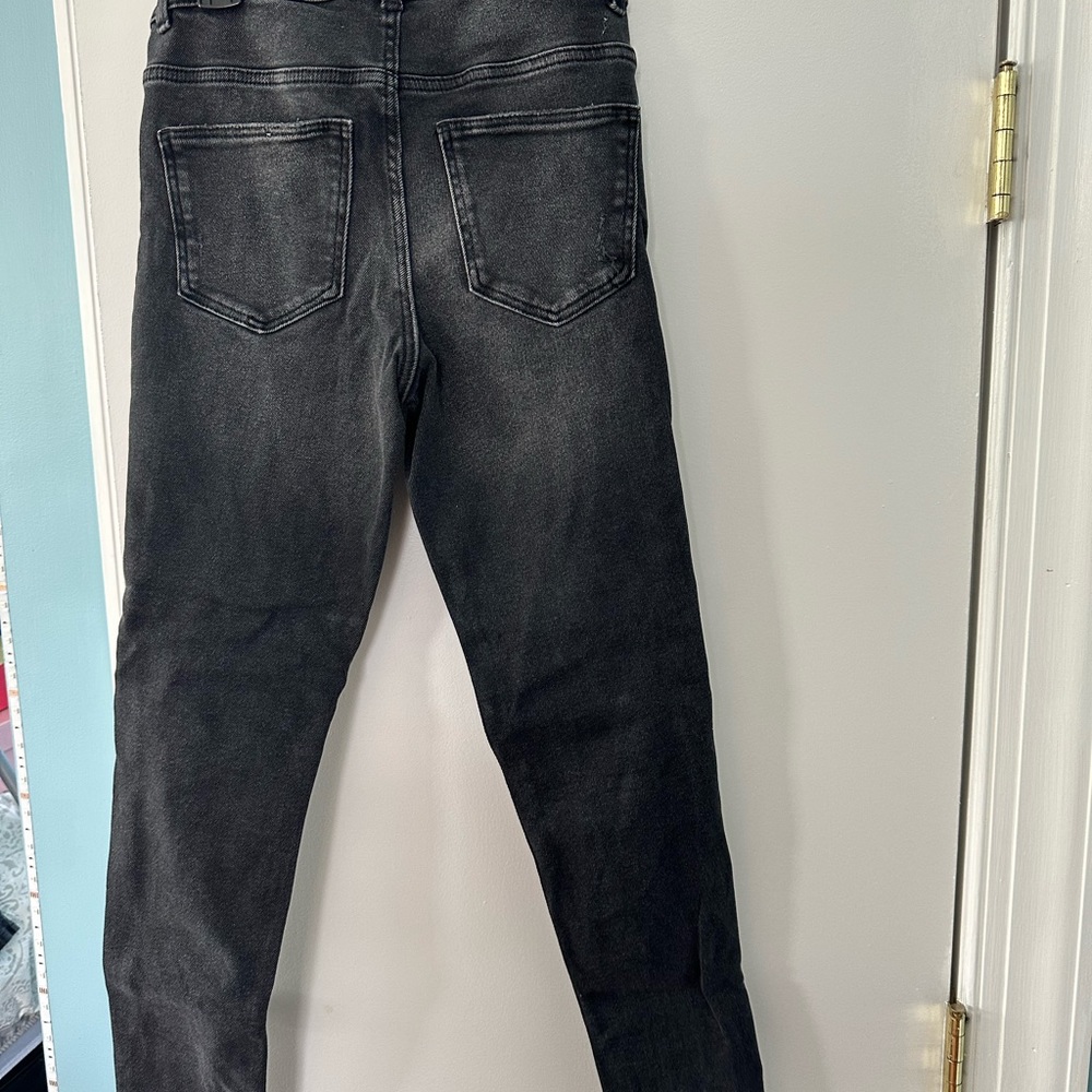 Zara black denim jeans with rips